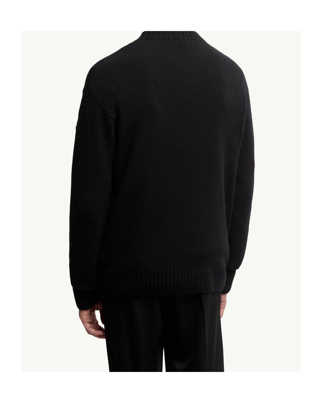 Moncler Black Wool Cashmere Blend Sweater for men