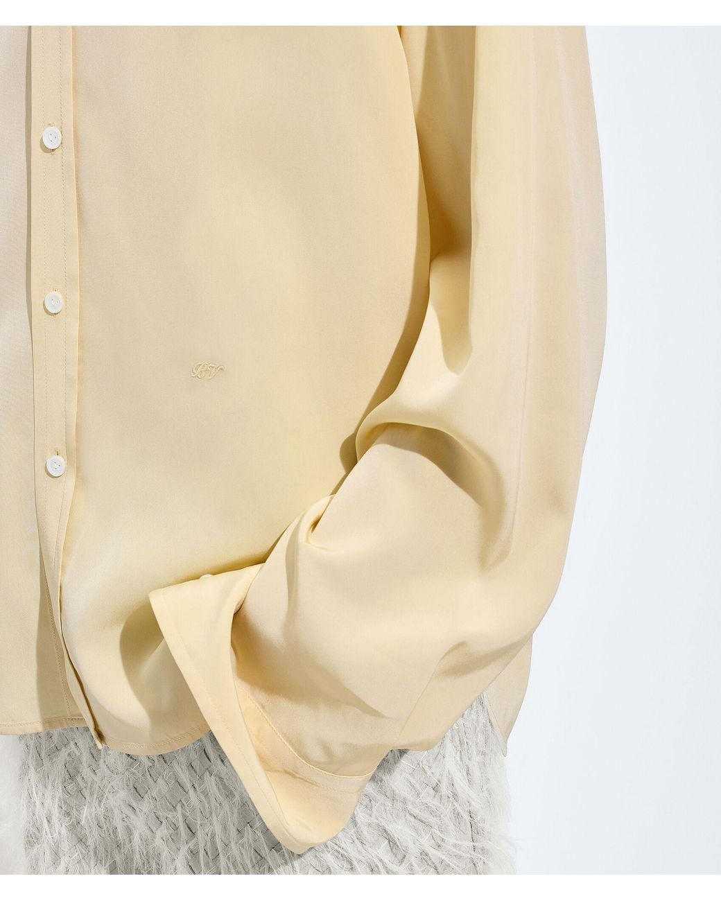 Bottega Veneta Natural Silk And Viscose Toile Shirt