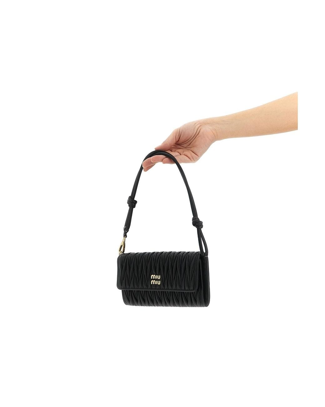 Miu Miu Black Matelassé Nappa Leather Wallet