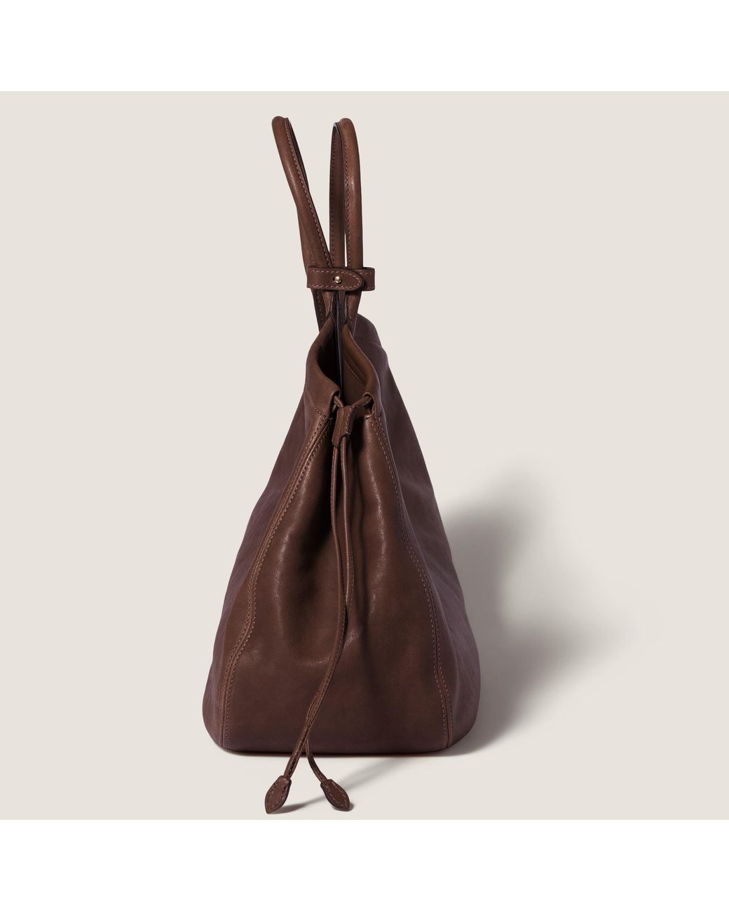 Miu Miu Brown Ivy Nappa Leather Shopping Bag