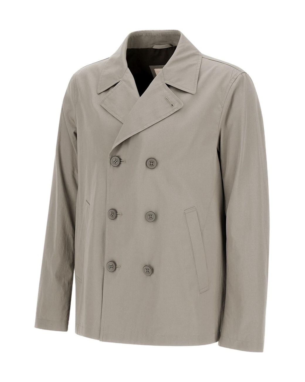 Herno Gray Double Breasted Long Sleeved Jacket for men