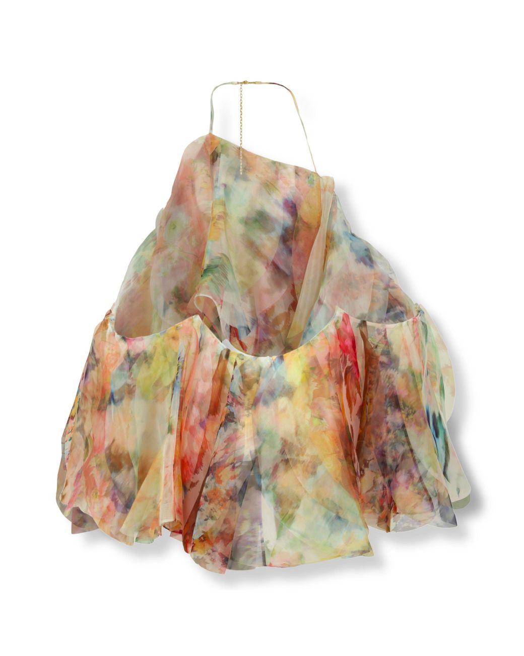 Zimmermann Multicolor Luna Ruffled Off-Shoulder Top