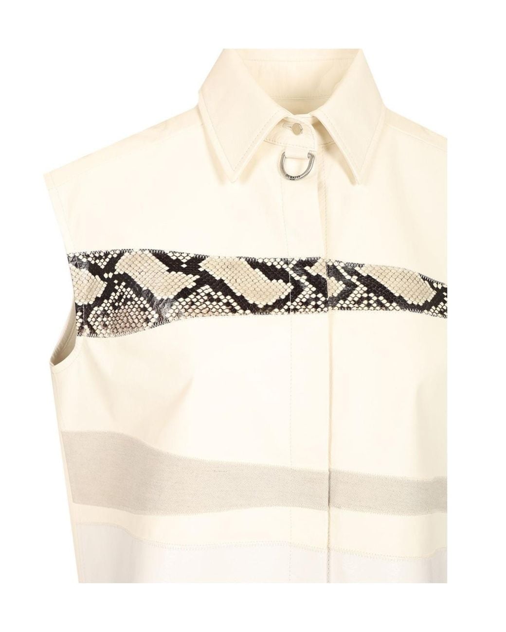 DURAZZI MILANO Natural Sleeveless Patterned Top