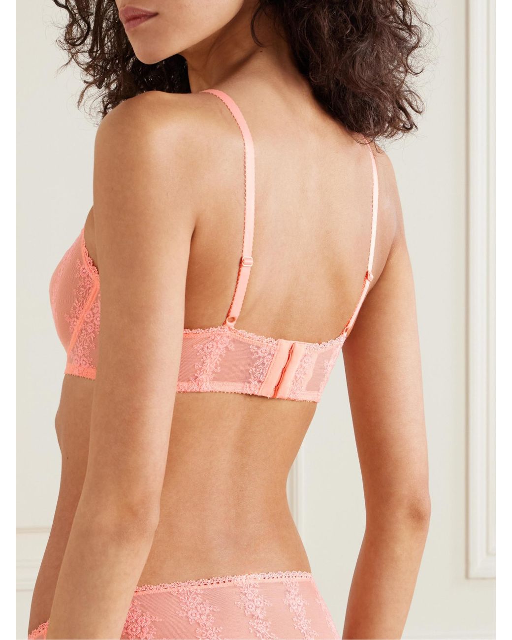 Eres Pink Exquisite Floral Embroidered Bra