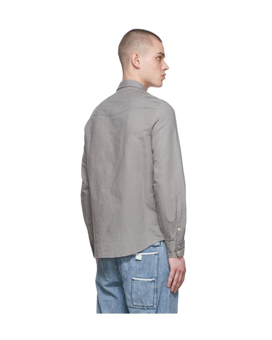 DIESEL Gray Western Long-Sleeve Shirt for men