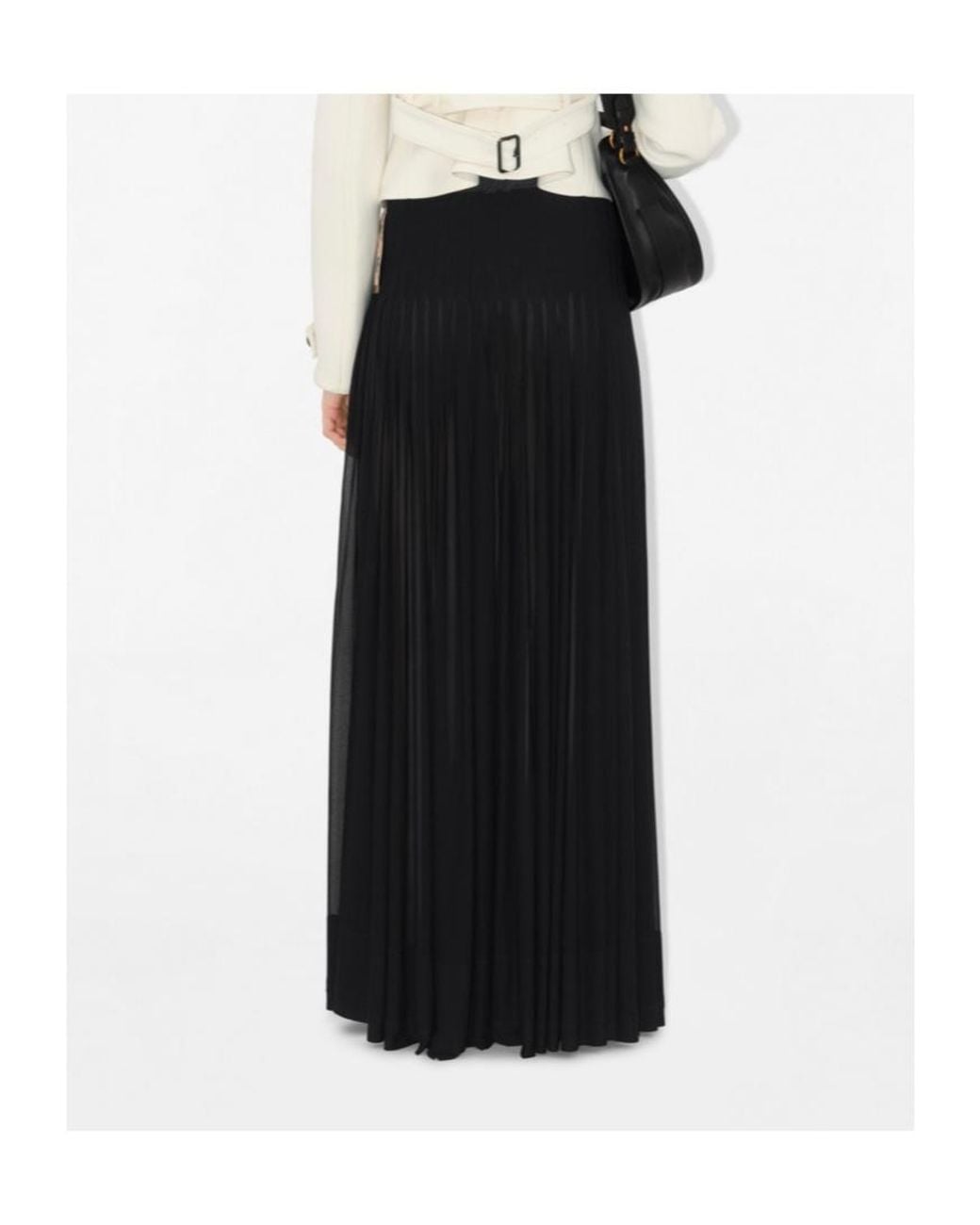 Burberry Black Pleated Maxi Skirt