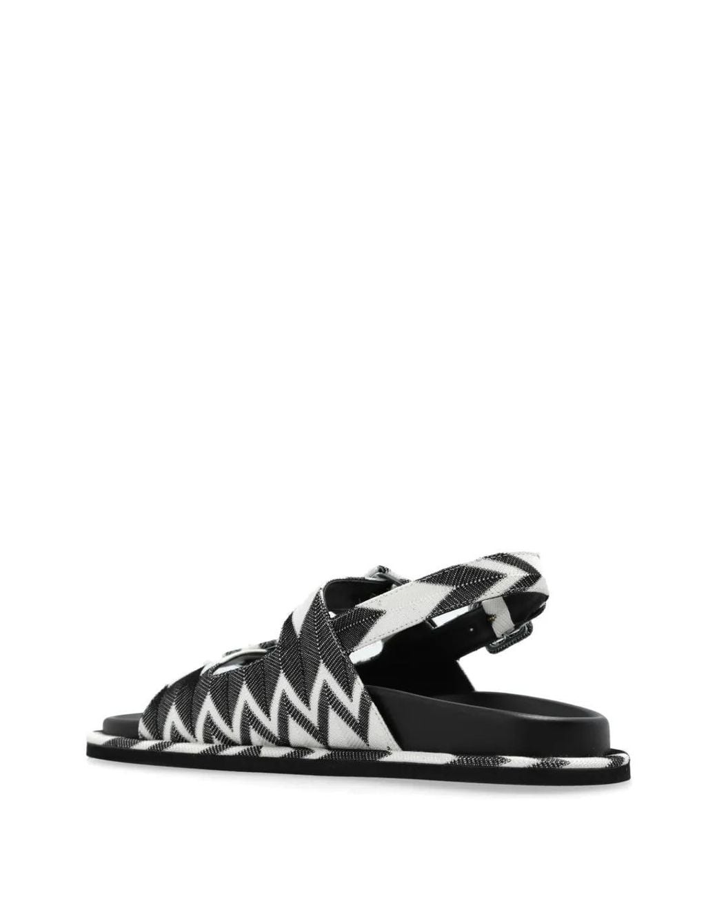 Missoni White Zigzag-Knit Buckled Sandals