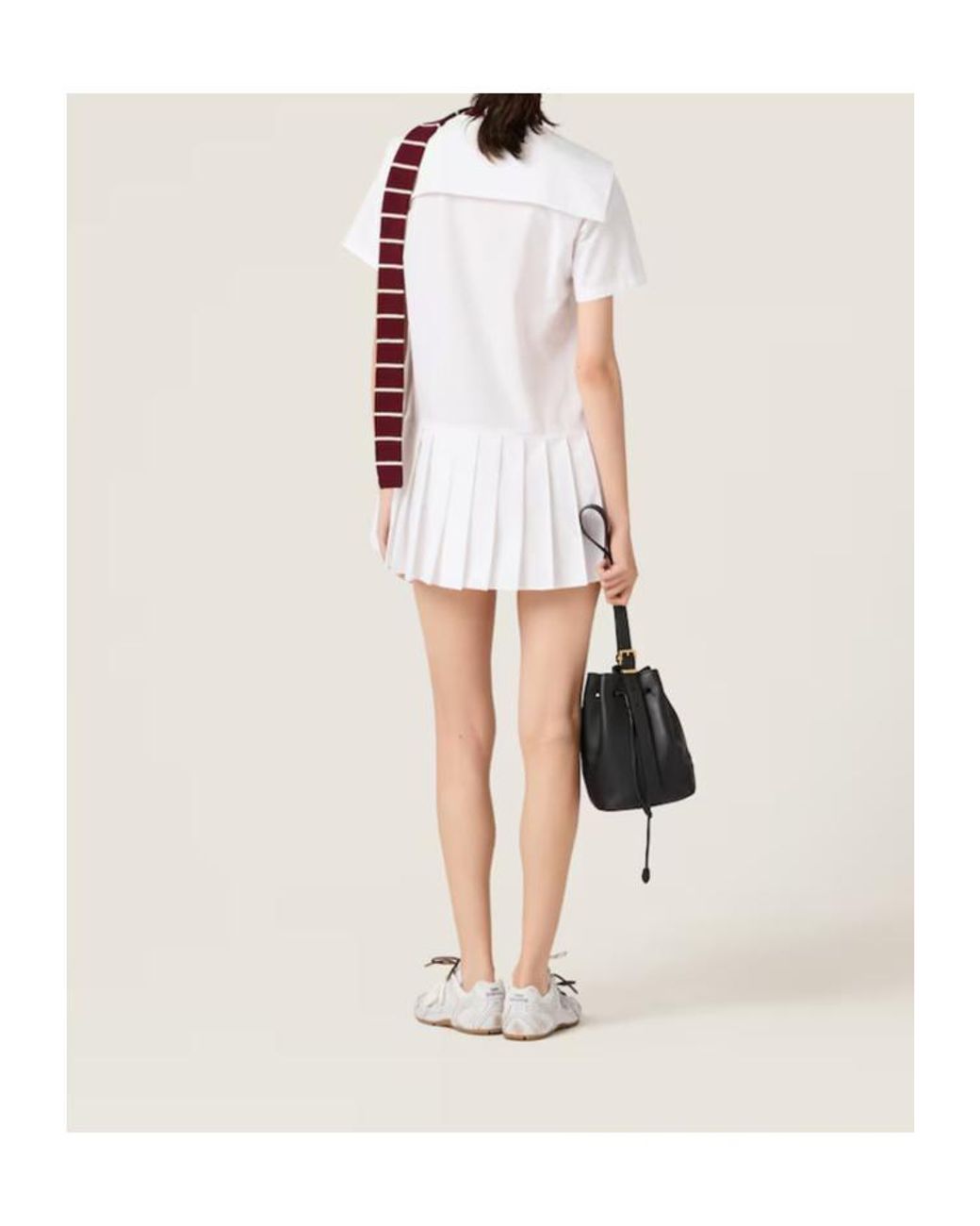 Miu Miu White Short-Sleeved Poplin Dress