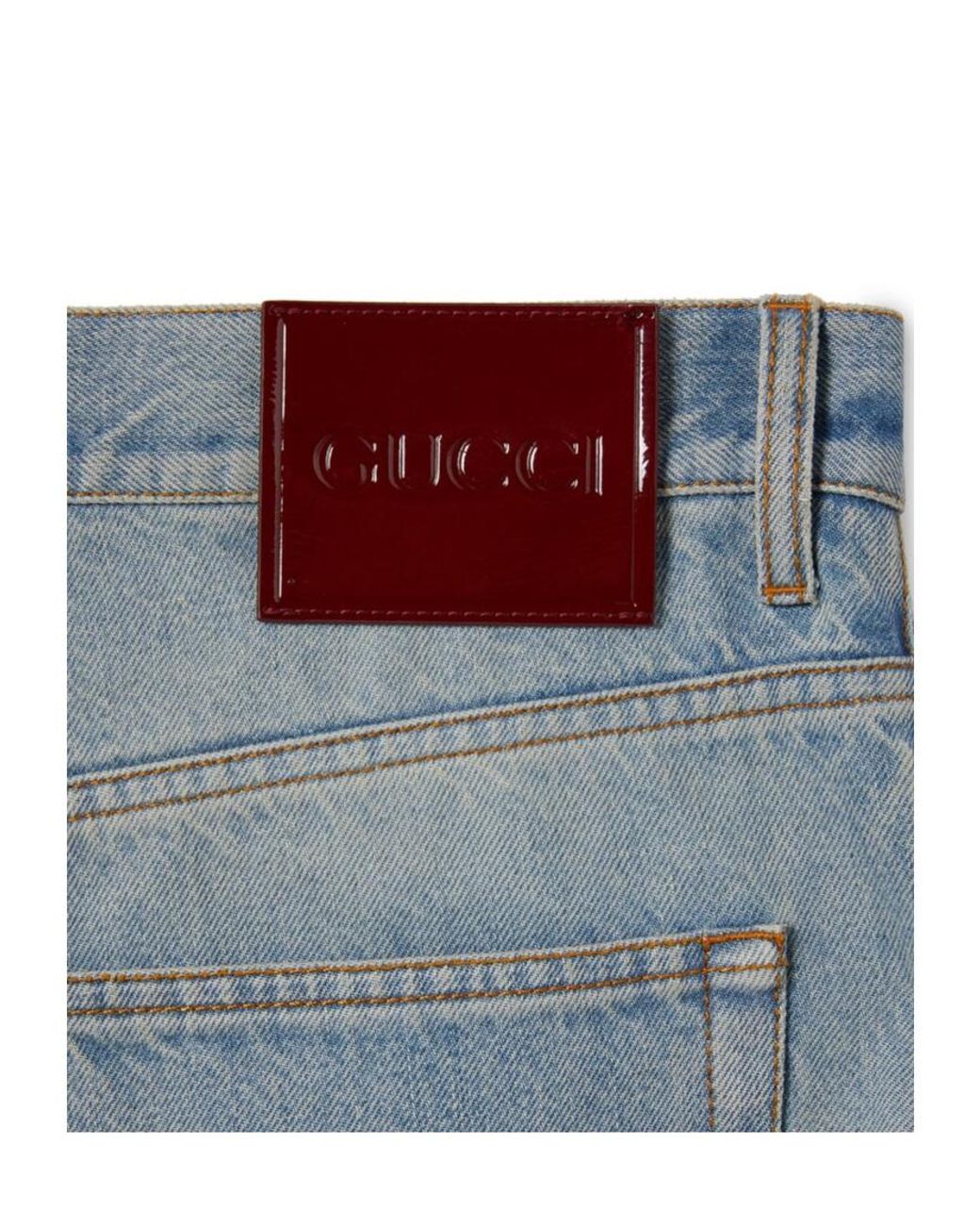Gucci Blue Loose Fit Denim Pants for men