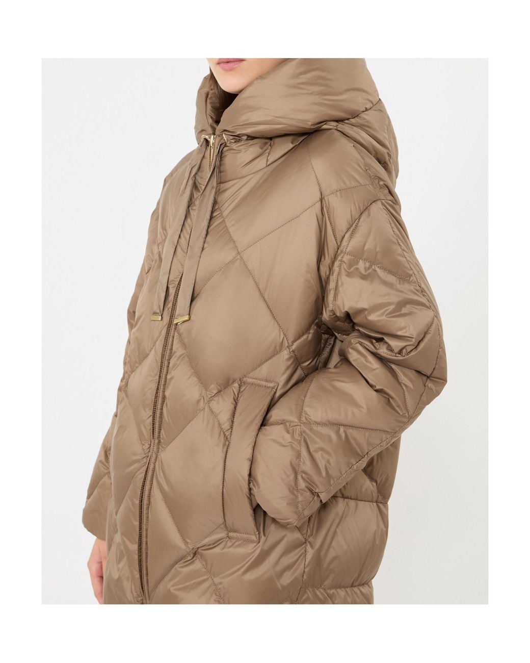 Max Mara Natural The Cube Mtctrefe Hooded Midi Puffer Jacket