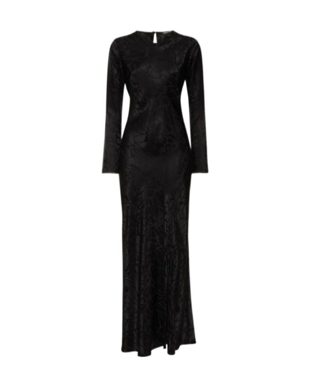 Anine Bing Black Freja Silk Jacquard Long Dress
