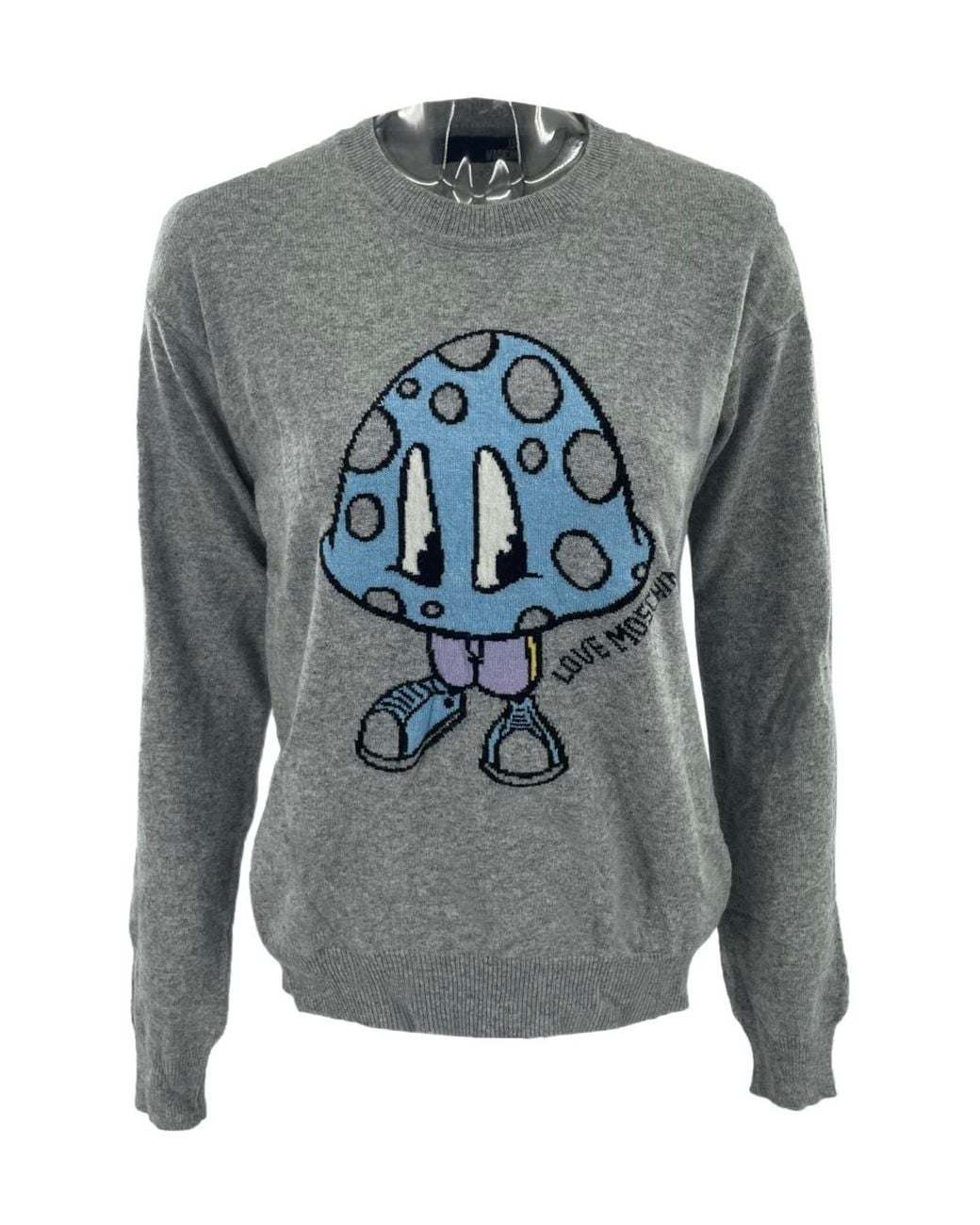 Moschino Gray Round-Collar And Long-Sleeved Sweater