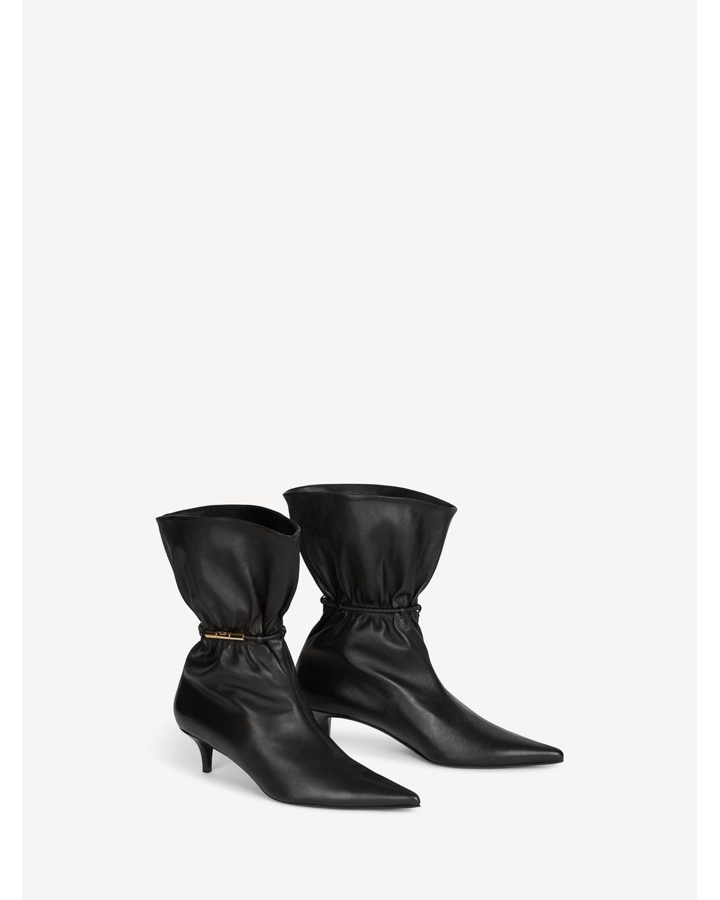 Balmain Black Lambskin Sphynx Ankle Boots