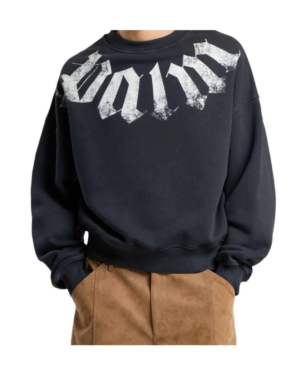 Palm Angels Black Crew-Neck Sweatshirt for men