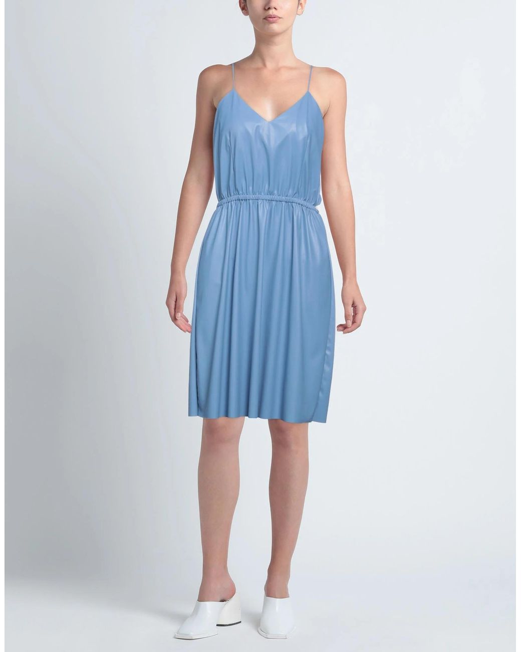 MM6 by Maison Margiela Blue Sleeveless V-Neck Dress
