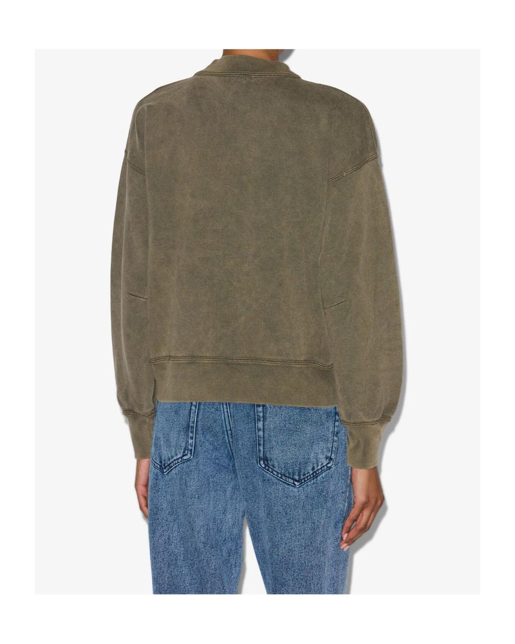 Isabel Marant Green Étoile Long-Sleeved Logo Printed Sweatshirt