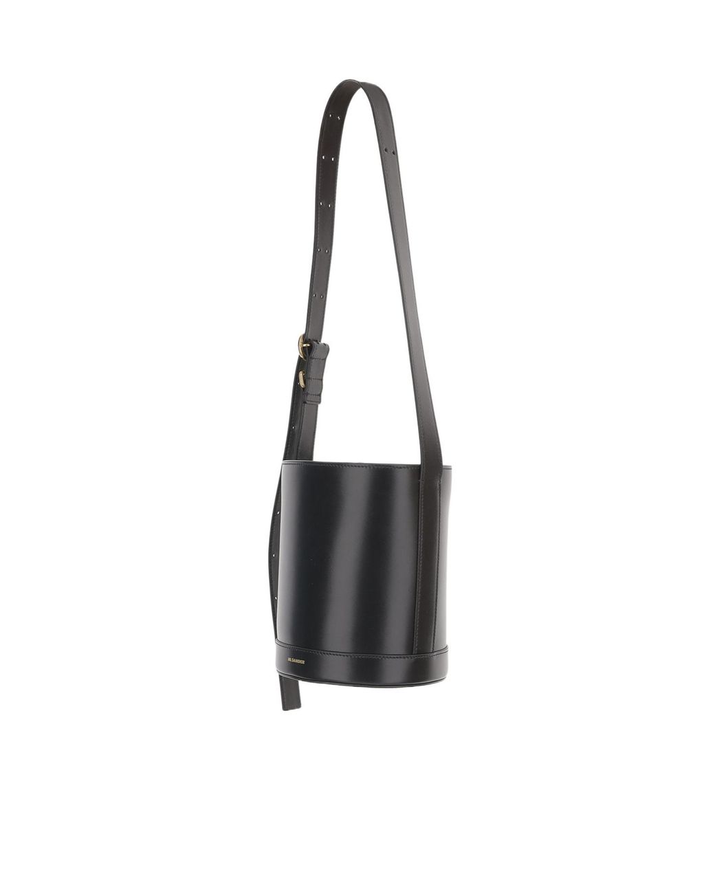 Jil Sander White Cannolo Logo-Lettering Bucket Bag