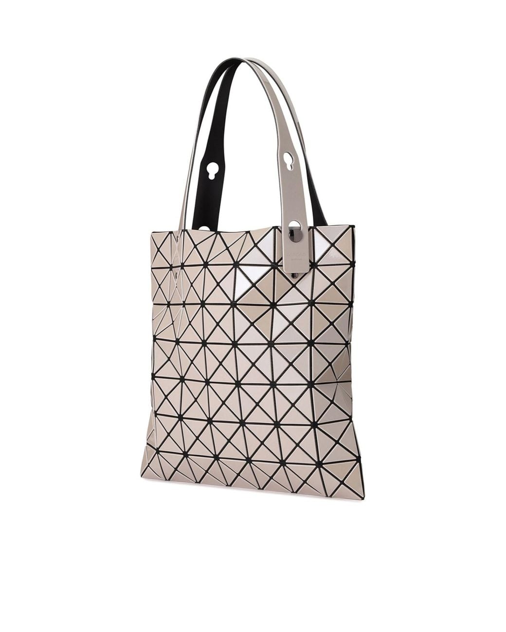 Issey Miyake White Geometric-Pattern Tote Bag