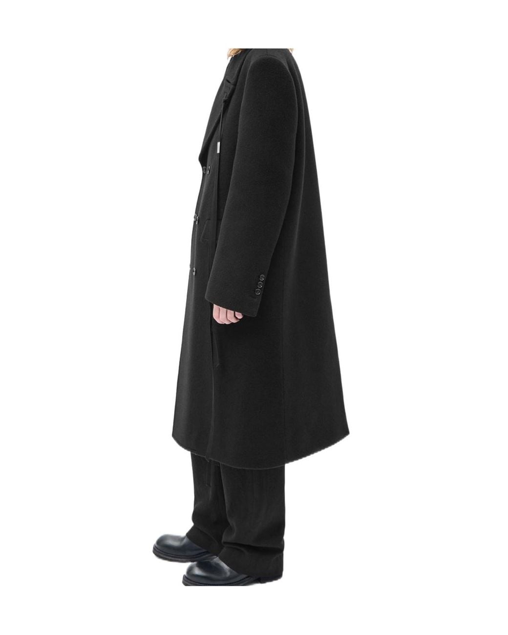 Ann Demeulemeester Black Jake Double-Breasted Coat for men