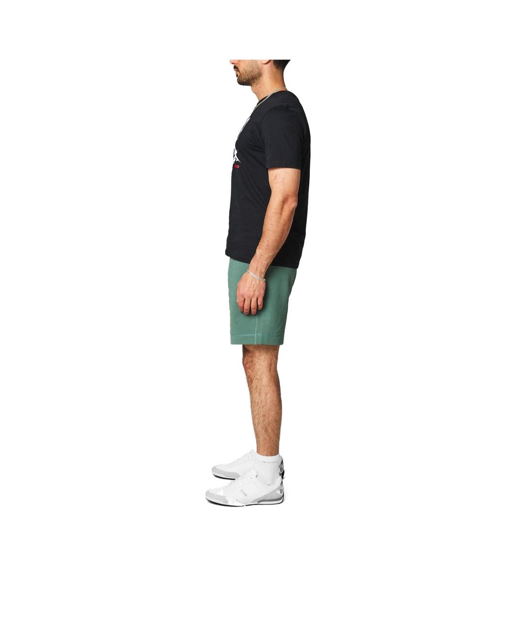 Boss White Color Block Sneakers for men