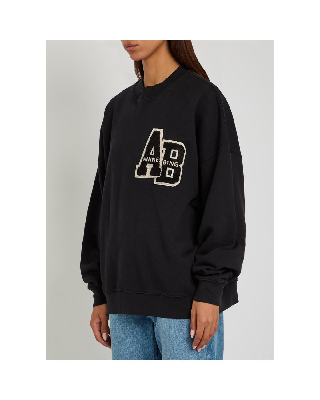 Anine Bing Black Simple Cotton Sweatshirt
