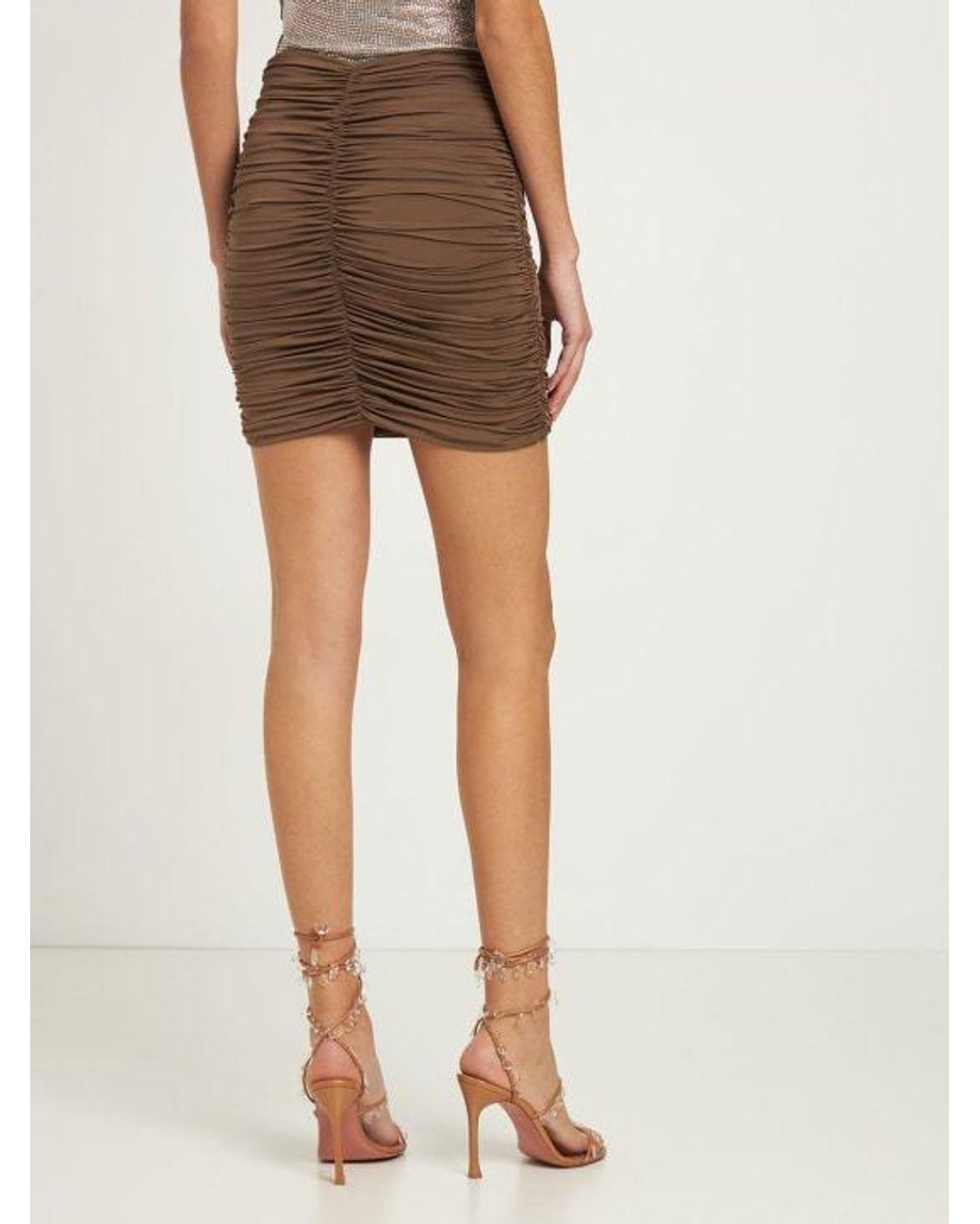 GIUSEPPE DI MORABITO Brown Ruched Jersey Mini Skirt