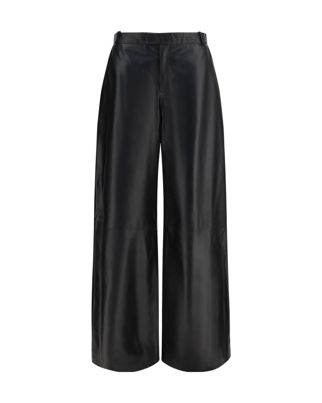 Arma Black Wide-Leg Leather Pants
