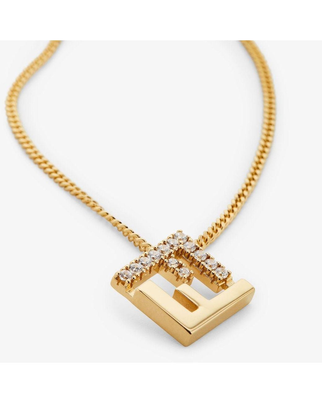 Fendi White Colored Metal Necklace