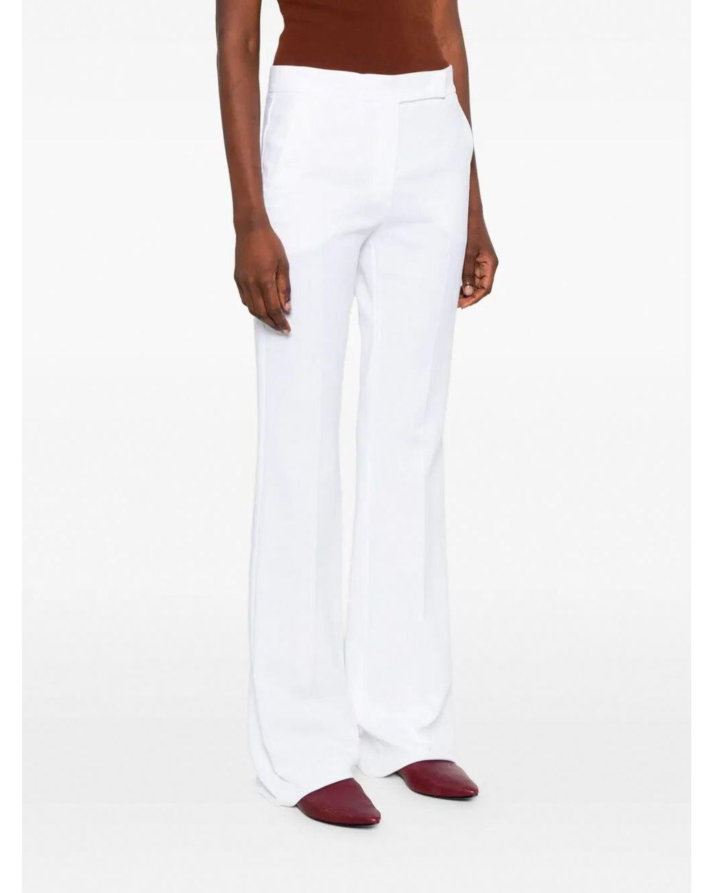 Max Mara White Flared Trousers