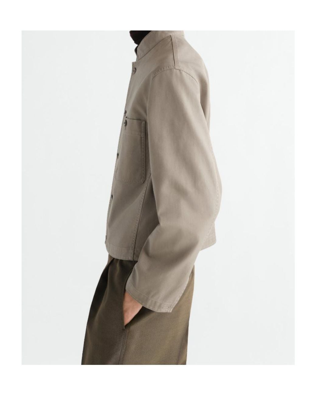 Lemaire Brown Stand-Collar Jacket for men