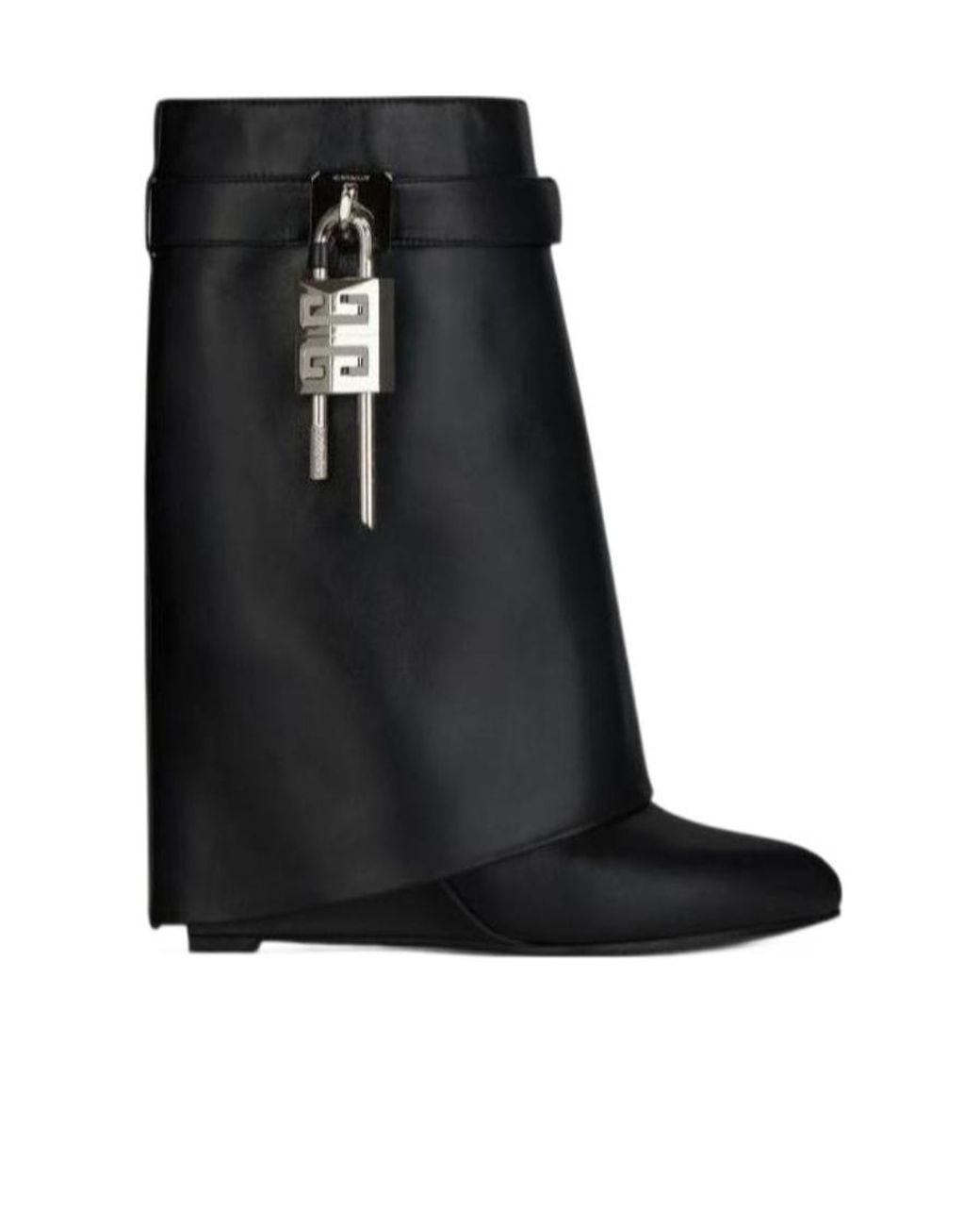 Givenchy Black Shark Lock Pointed Toe Ankle Boots