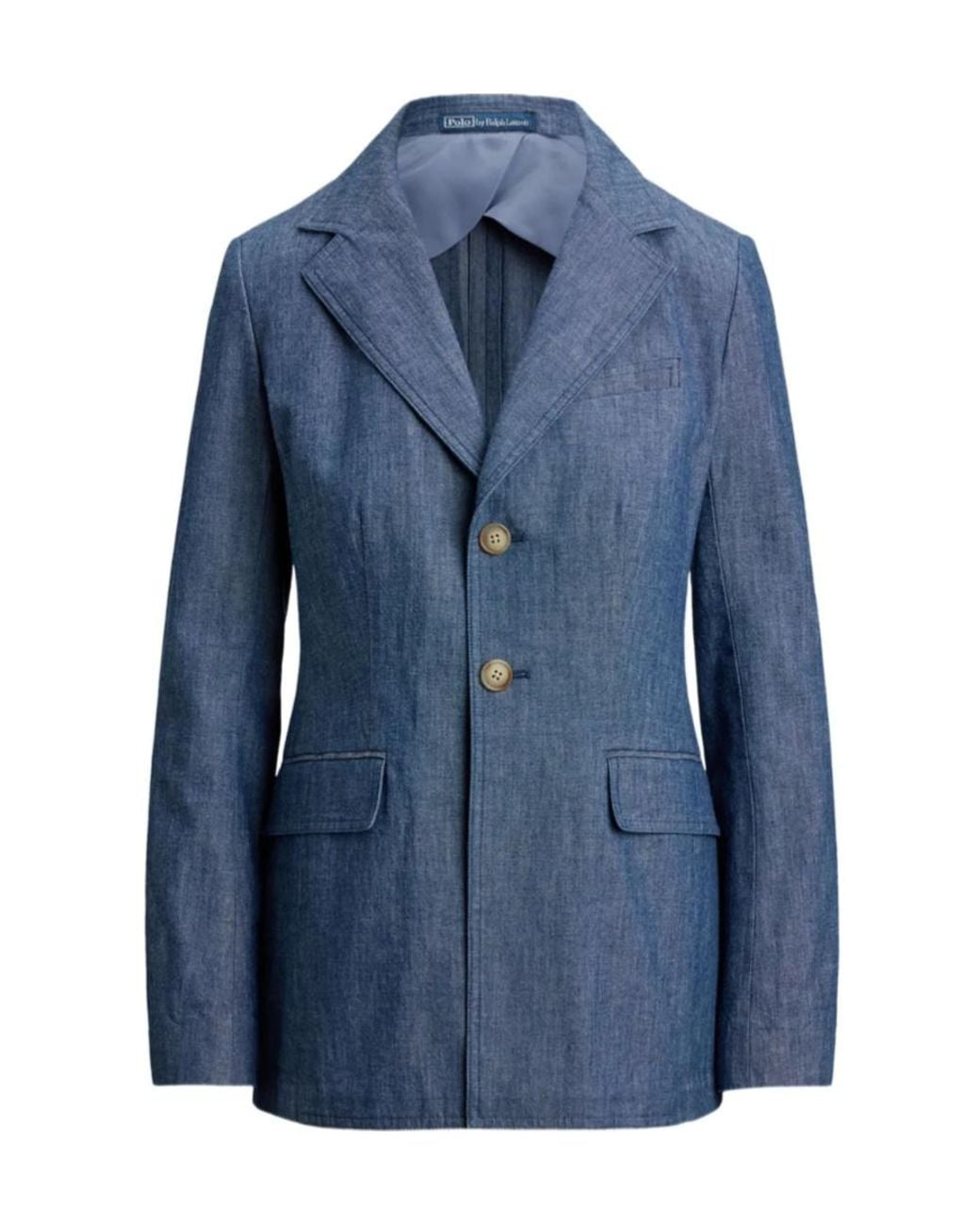 Polo Ralph Lauren Blue Single-Breasted Chambray Blazer