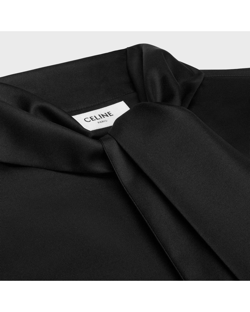 Céline Black Cropped Lavalliere Shirt