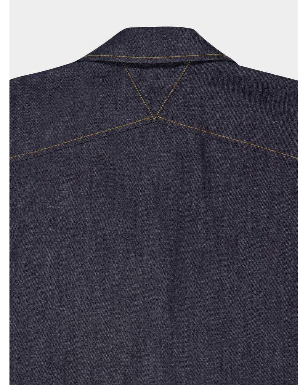 Bottega Veneta Blue Rinsed Straight Denim Shirt for men