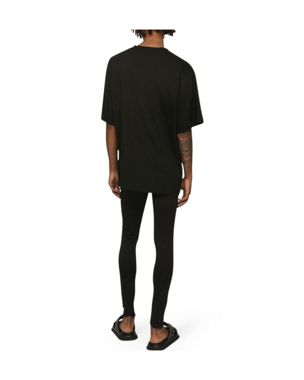 Dolce & Gabbana Black Logo-Printed Short-Sleeved T-Shirt for men