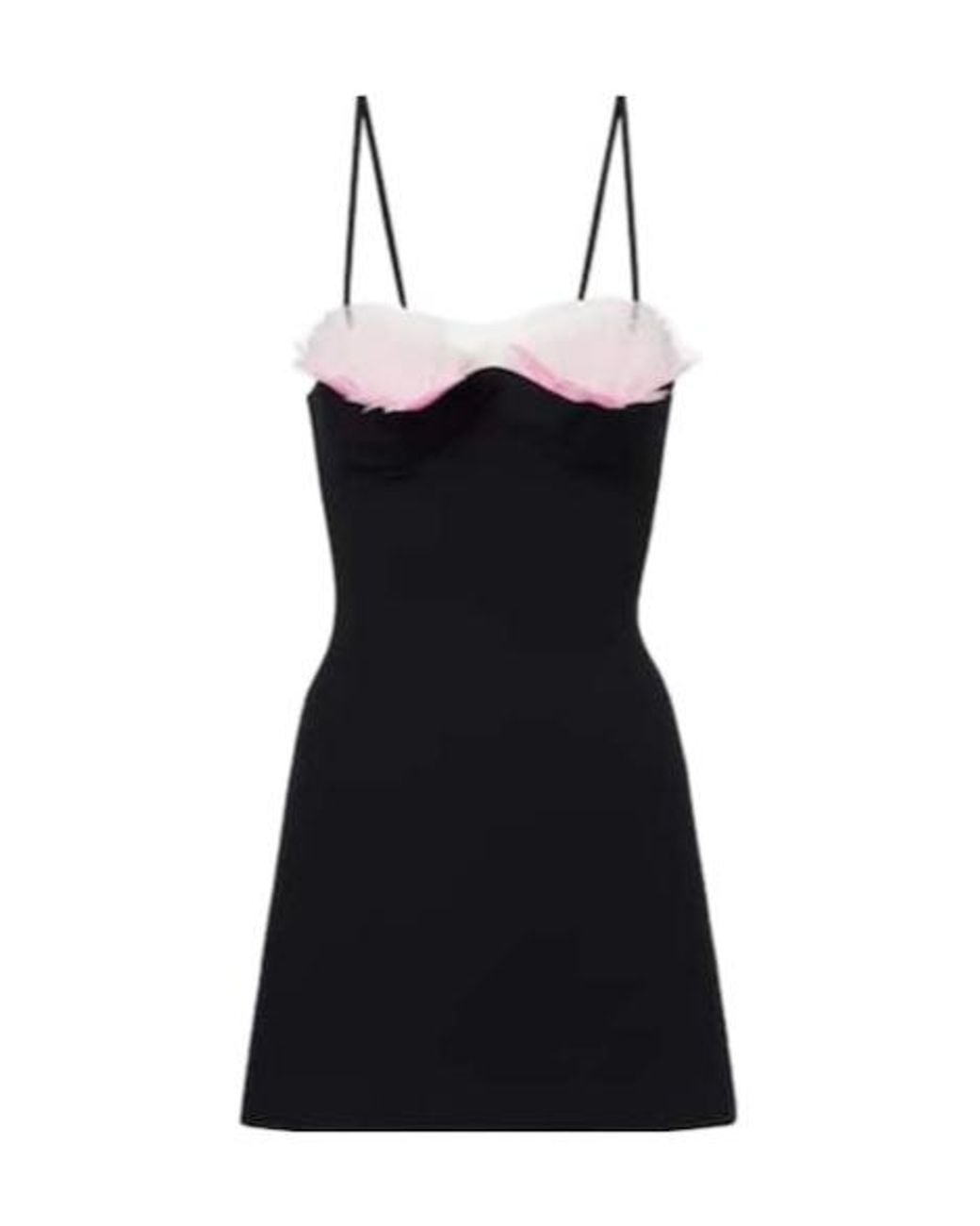 David Koma Black Feather-Trimmed Cady Minidress