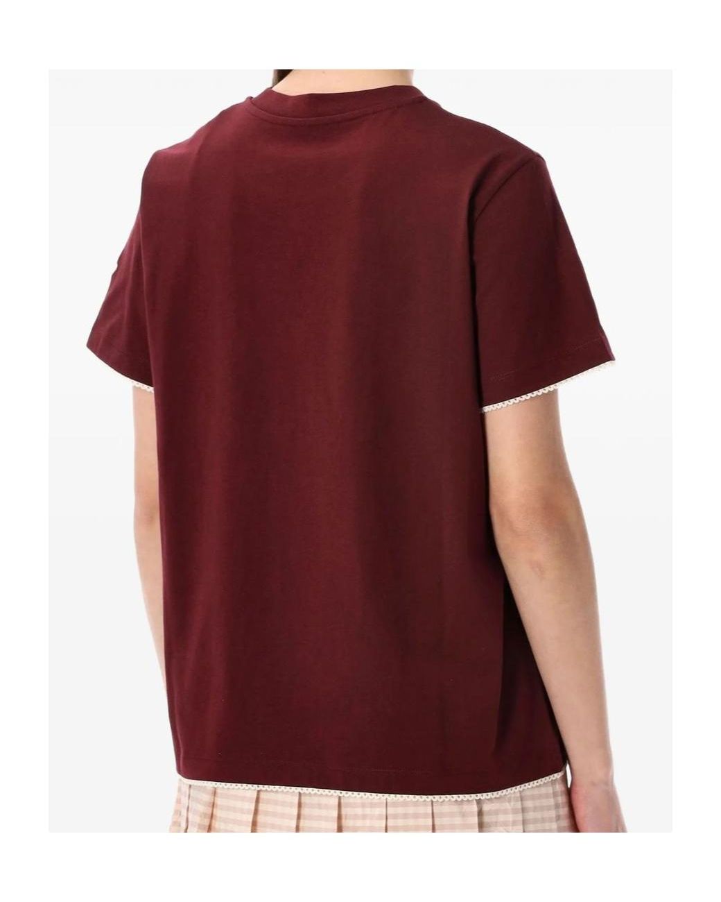 Moncler Red Logo Patch Crewneck T-Shirt