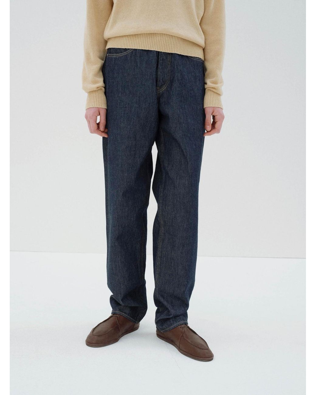 Auralee Blue オーラリー ハードツイスト ワイドレッグジーンズ for men
