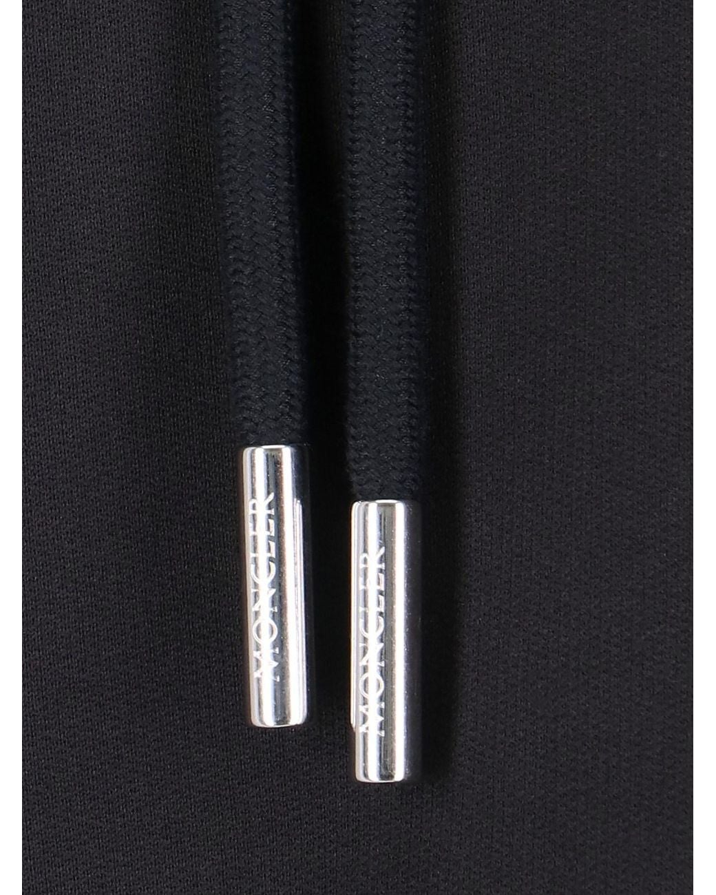 Moncler Black Logo Embroidered Drawstring Hoodie