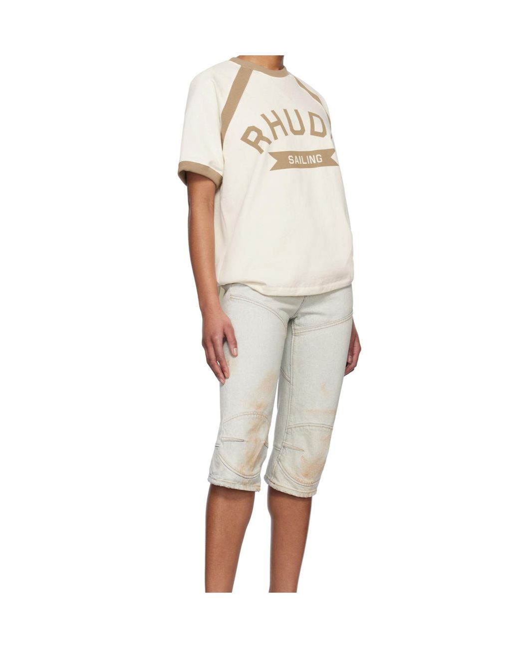 Rhude White Round Neck Short Sleeve T-Shirt