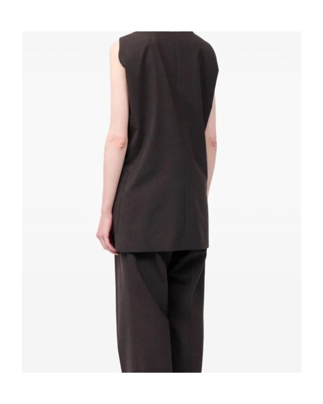 MM6 by Maison Margiela Brown Single Breasted Sleeveless Waistcoat