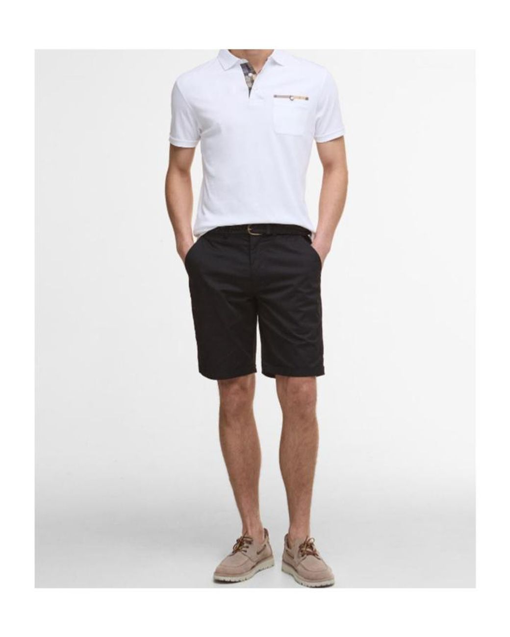Barbour White Corpatch Tailored Short-Sleeved Polo Shirt for men