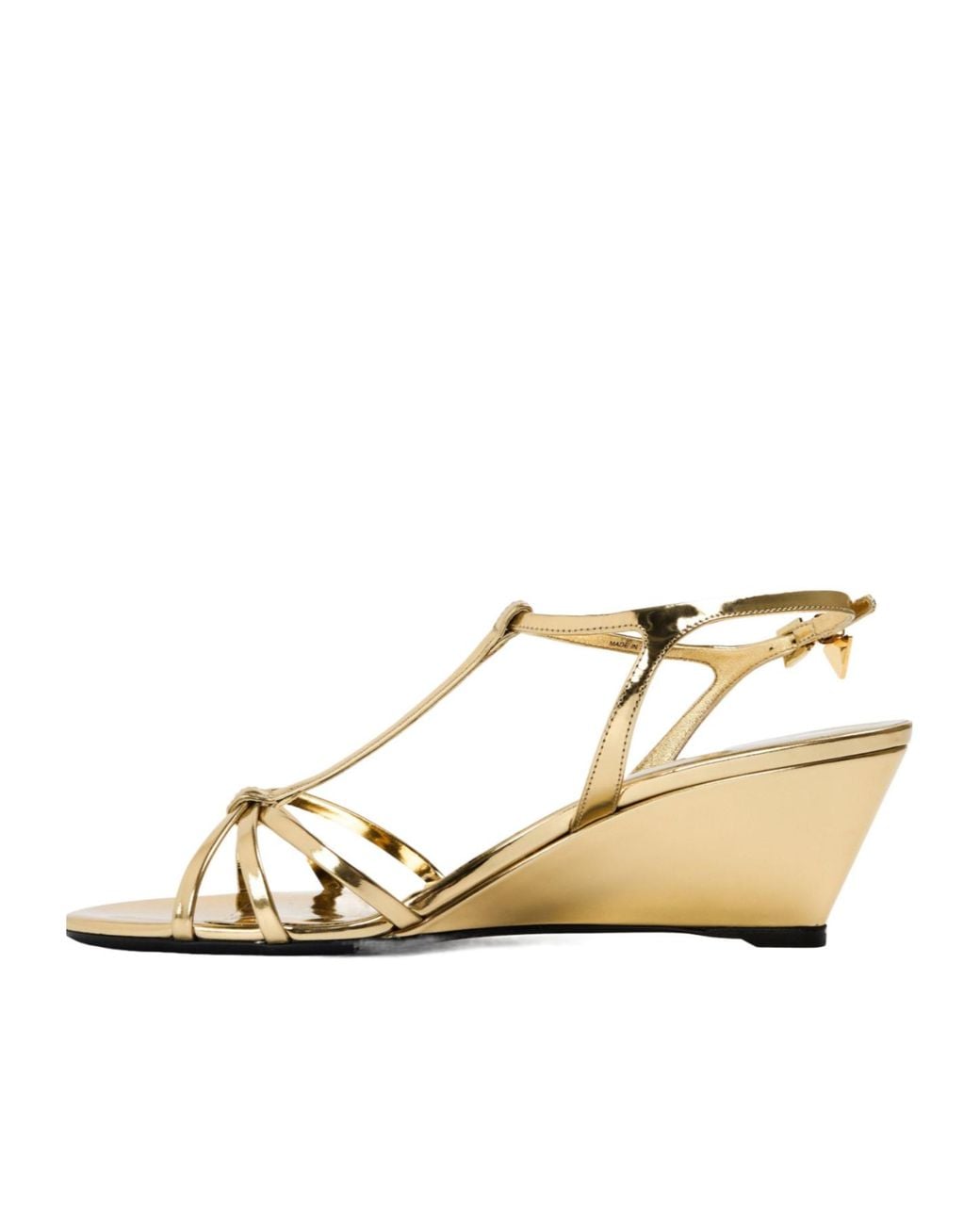 Prada Natural Golden Metallic Strappy Sandals