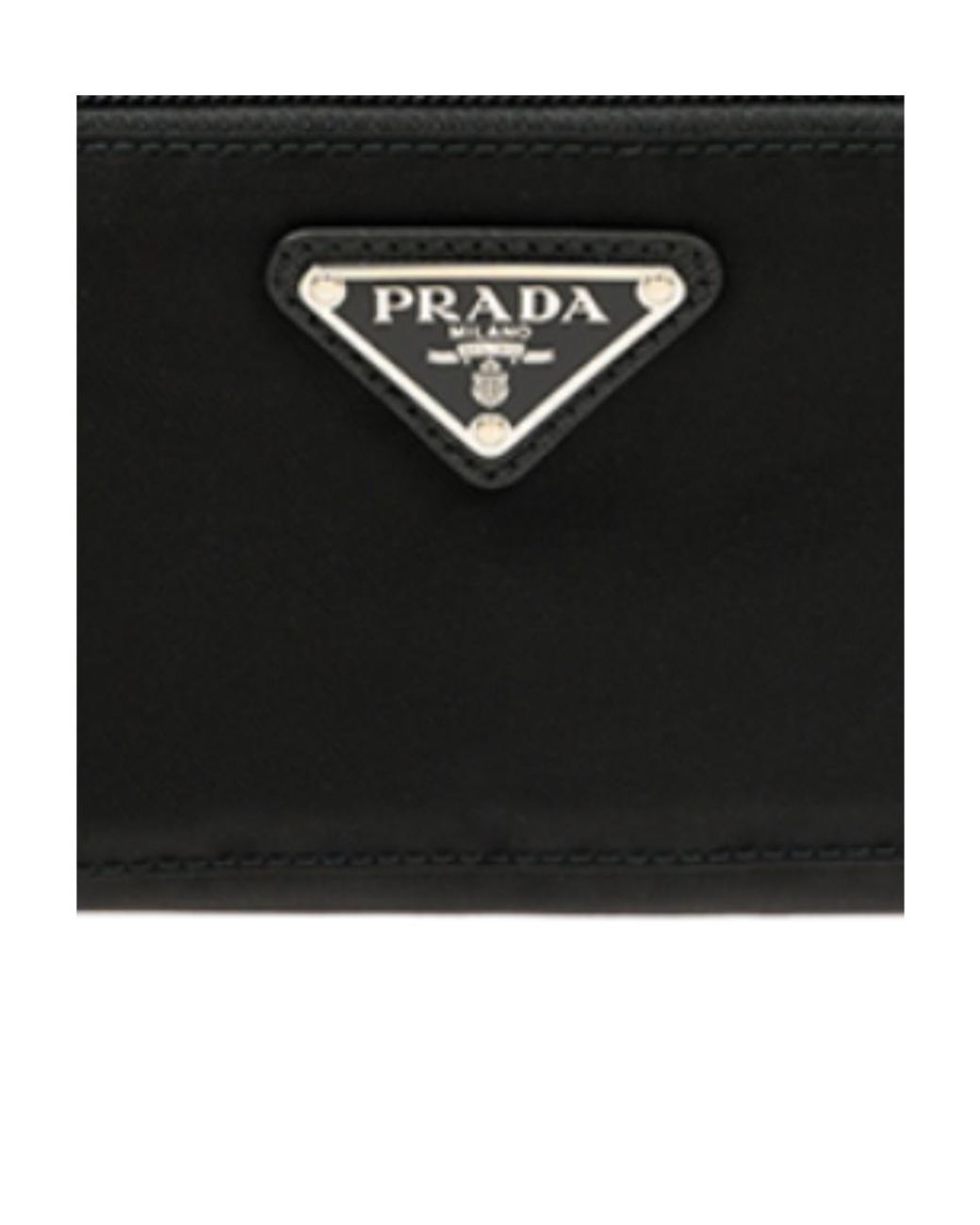 Prada Black Logo Patch Clutch