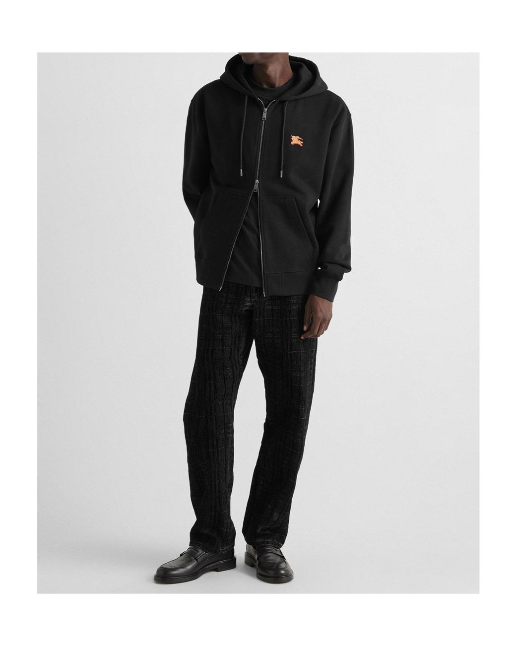 Burberry Black Zip-Up Hooded Jacket for men