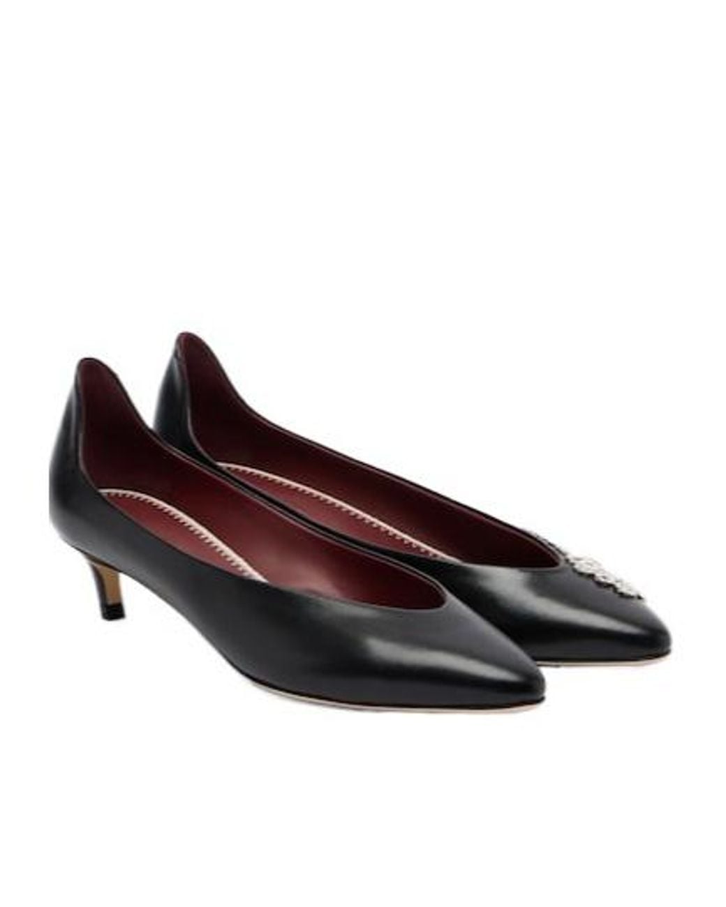 Magda Butrym Brown Embellished Leather Pumps