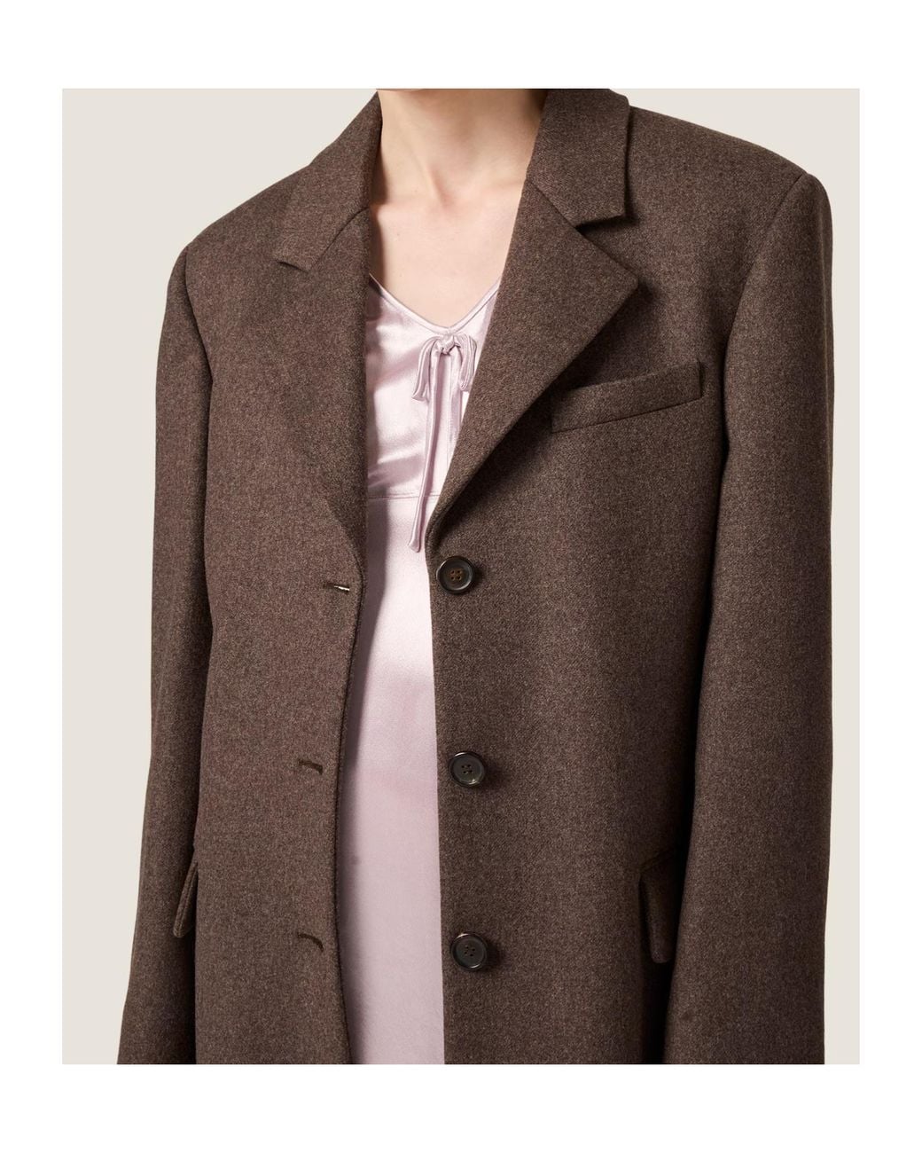 Miu Miu Brown Single-Breasted Cloth Coat