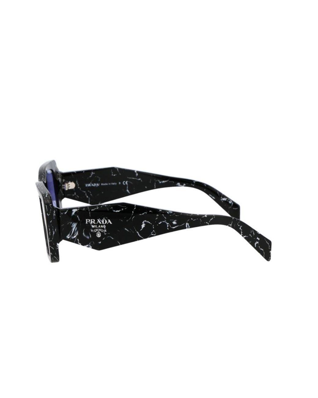 Prada Blue Oversized Rectangular-Frame Sunglasses