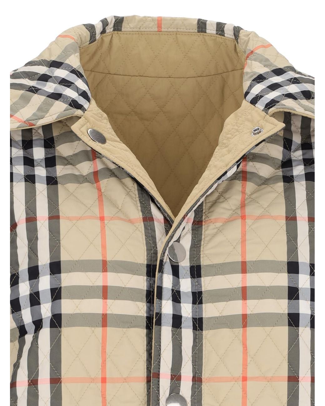 Burberry Natural Checked Quilted Reversible Jacket