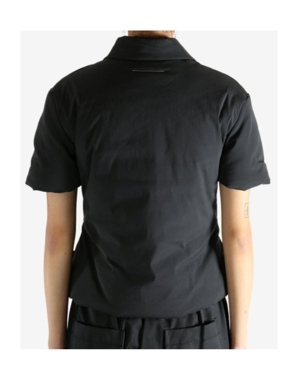 MM6 by Maison Margiela Black Padded Polo Top
